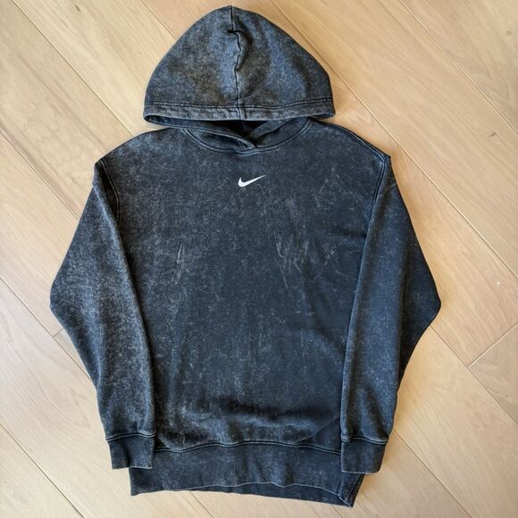 Nike Center Swoosh Hoodie Women's XS Black Stone Wash Pullover Travis Scott - Picture 2 of 9